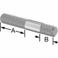 Bsc Preferred 18-8 Stainless Steel Threaded on Both Ends Stud M6 x 1.00mm Size 18mm and 8mm Thread Len 37mm Long 92997A814